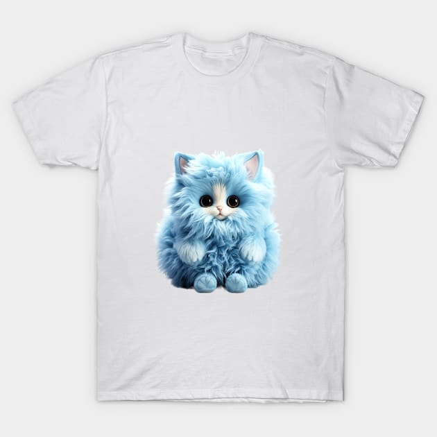 Fluffy  Blue Toy Cat T-Shirt by tfortwo